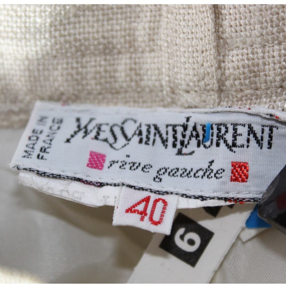 VTG YSL Yves Saint Laurent double pleated high waist straight leg pants size 0 - Picture 4 of 11